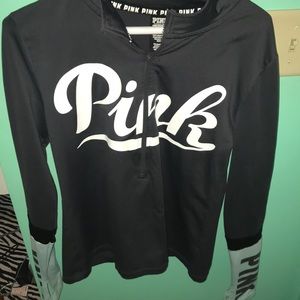 Pink long sleeve zip up 90%polyester 10% elastane